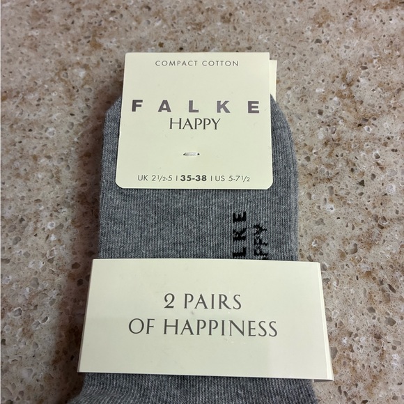 NWT Falke Happy Gray Compact Cotton Socks - Picture 2 of 4
